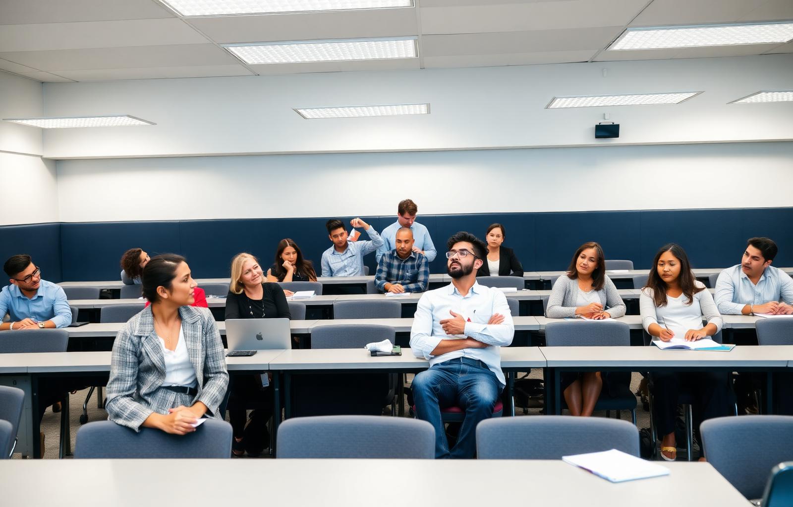 Adult learners in a vocational training classroom